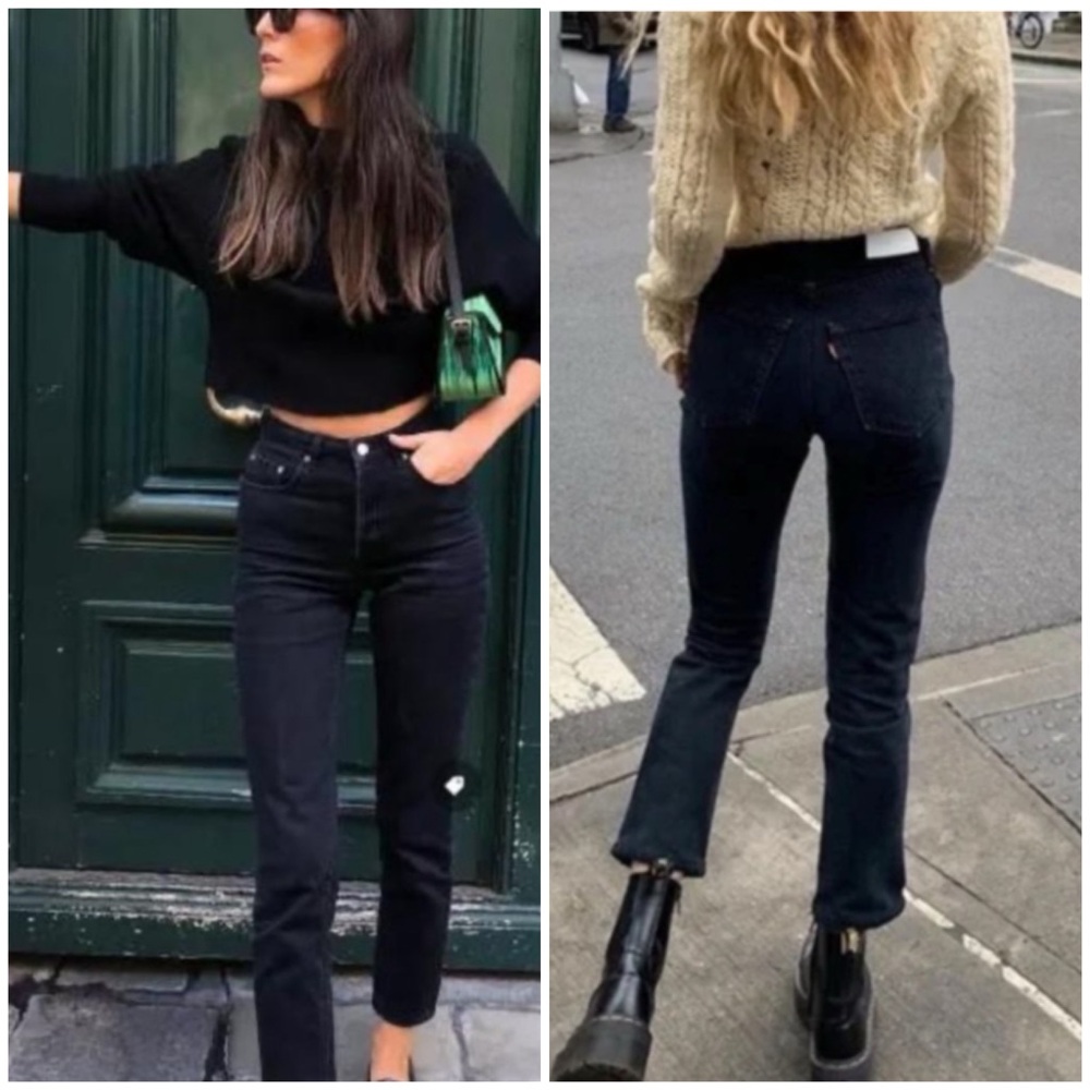 NEW Re/Done Levi's High Rise Ankle Crop black size 26